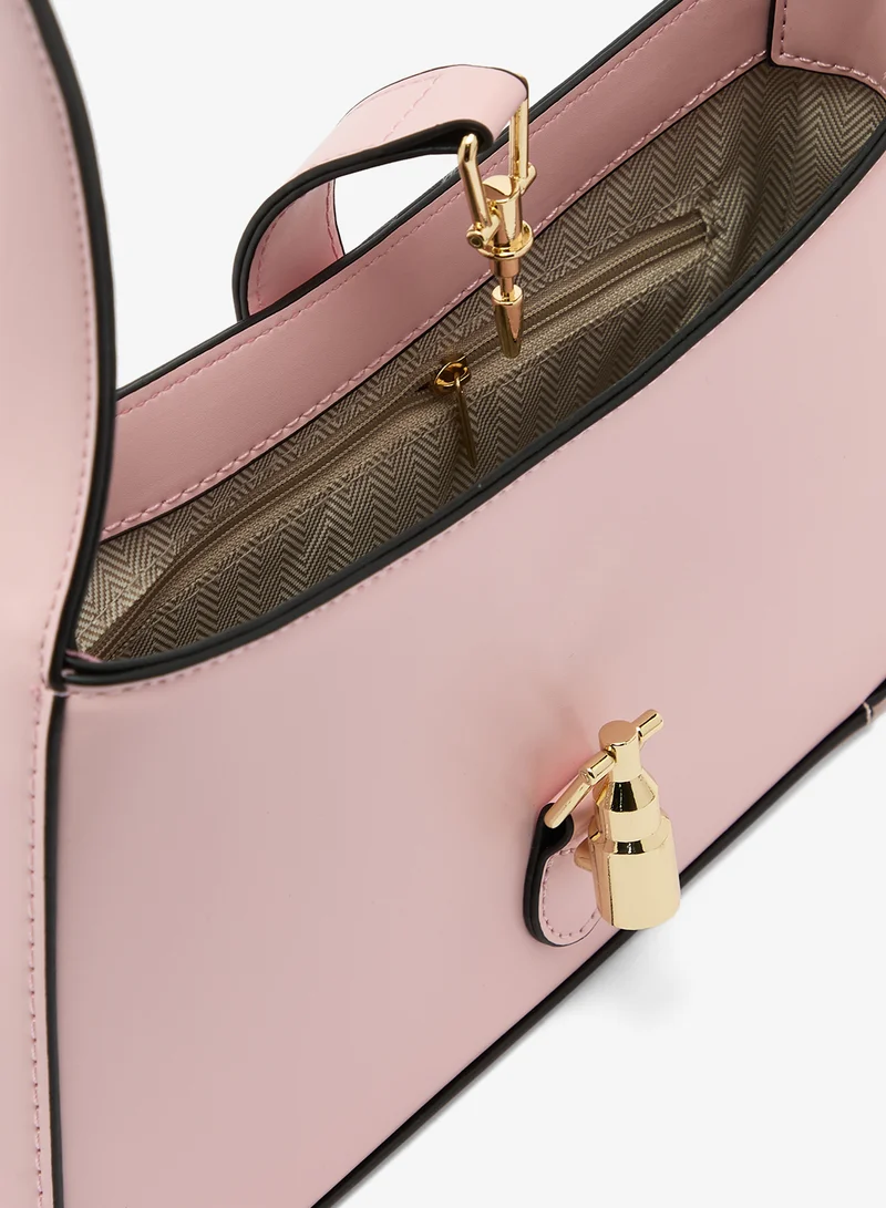 ELLA Pink Classic Shoulder Bag With Gold Accent for Women | Best Price UAE